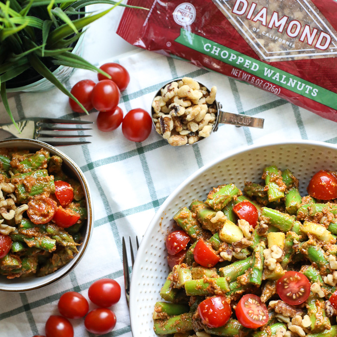 This Asparagus Salad with Sun Dried Tomato Pesto is a great spring time side dish! Paleo, super clean and packed with nutrients! This Asparagus Salad with Sun Dried Tomato Pesto is a great spring time side dish! Paleo, super clean and packed with nutrients!
